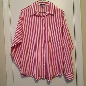 Oakhill pink and white stripped button down